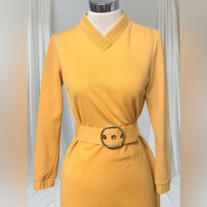 Vintage 60s Mustard Dress